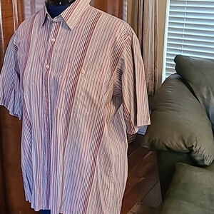 Christian Dior men's short sleeve striped shirt.Vintage. Sz. XL. (#1411)rn#13968